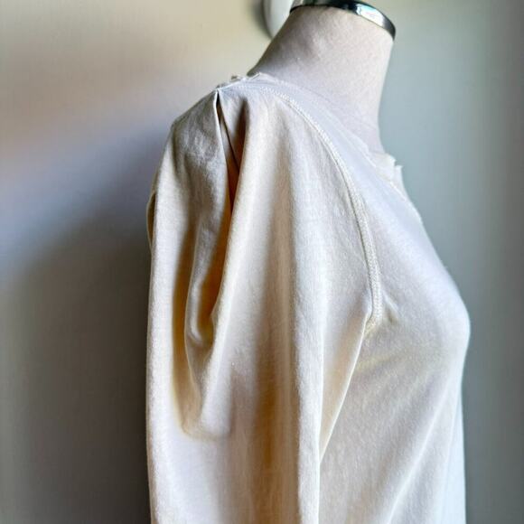 Free People We The Free Puff Shoulder ‘Clover’ Cotton Top – Cream M - Picture 3 of 9